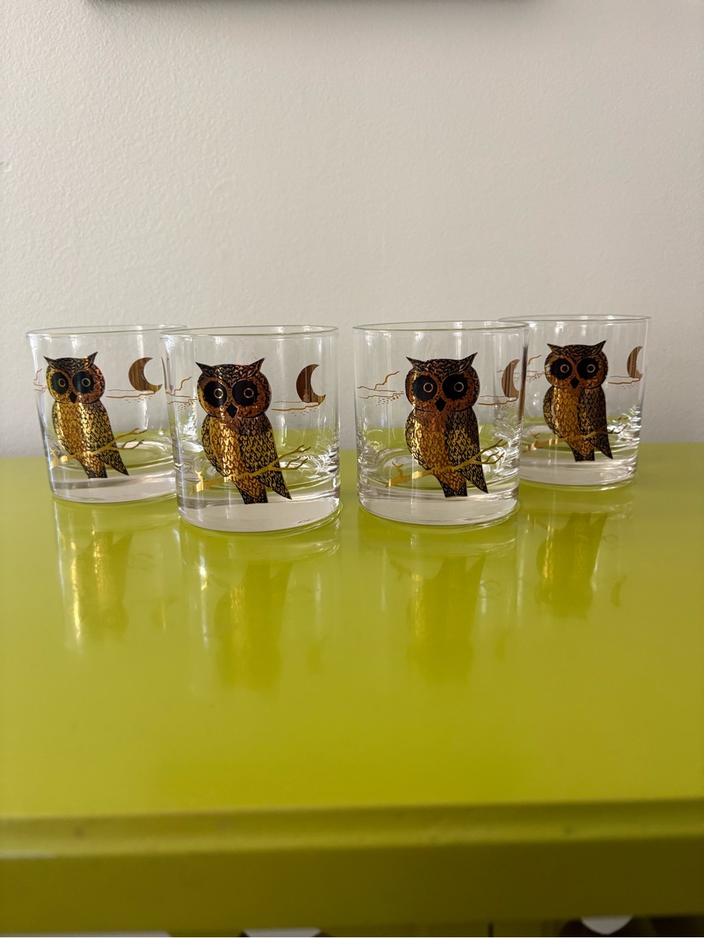 Vintage Couroc Owl Low Ball Glass